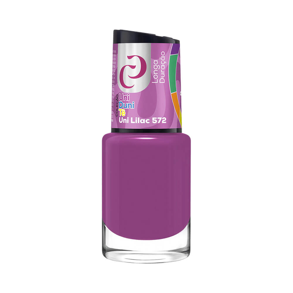 Esmalte Cora Uni Duni Tê na cor Uni Lilac 572 com frasco transparente e tampa preta